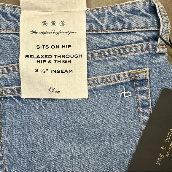 Rag &amp; Bone Dre Low-Rise Original Boyfriend Jean Shorts in color Clean Peony Sz30