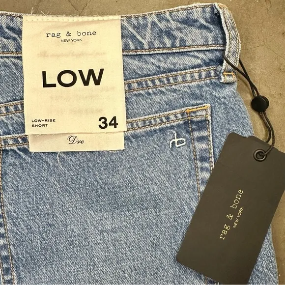 Rag &amp; Bone Dre Low-Rise Original Boyfriend Jean Shorts in color Clean Peony Sz30