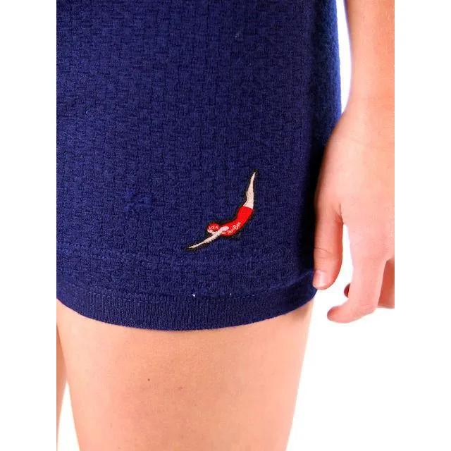 Rare Vintage  Blue Wool Bathing Suit Jantzen Swimmer 1930s 40" Bust