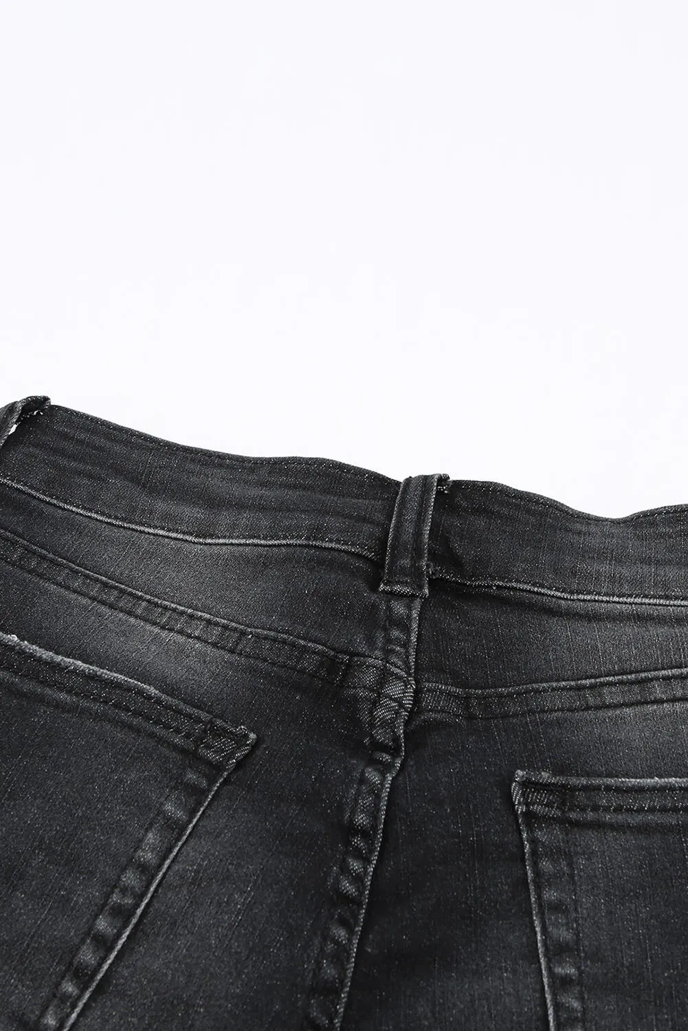 Raw Hem Distressed Denim Shorts