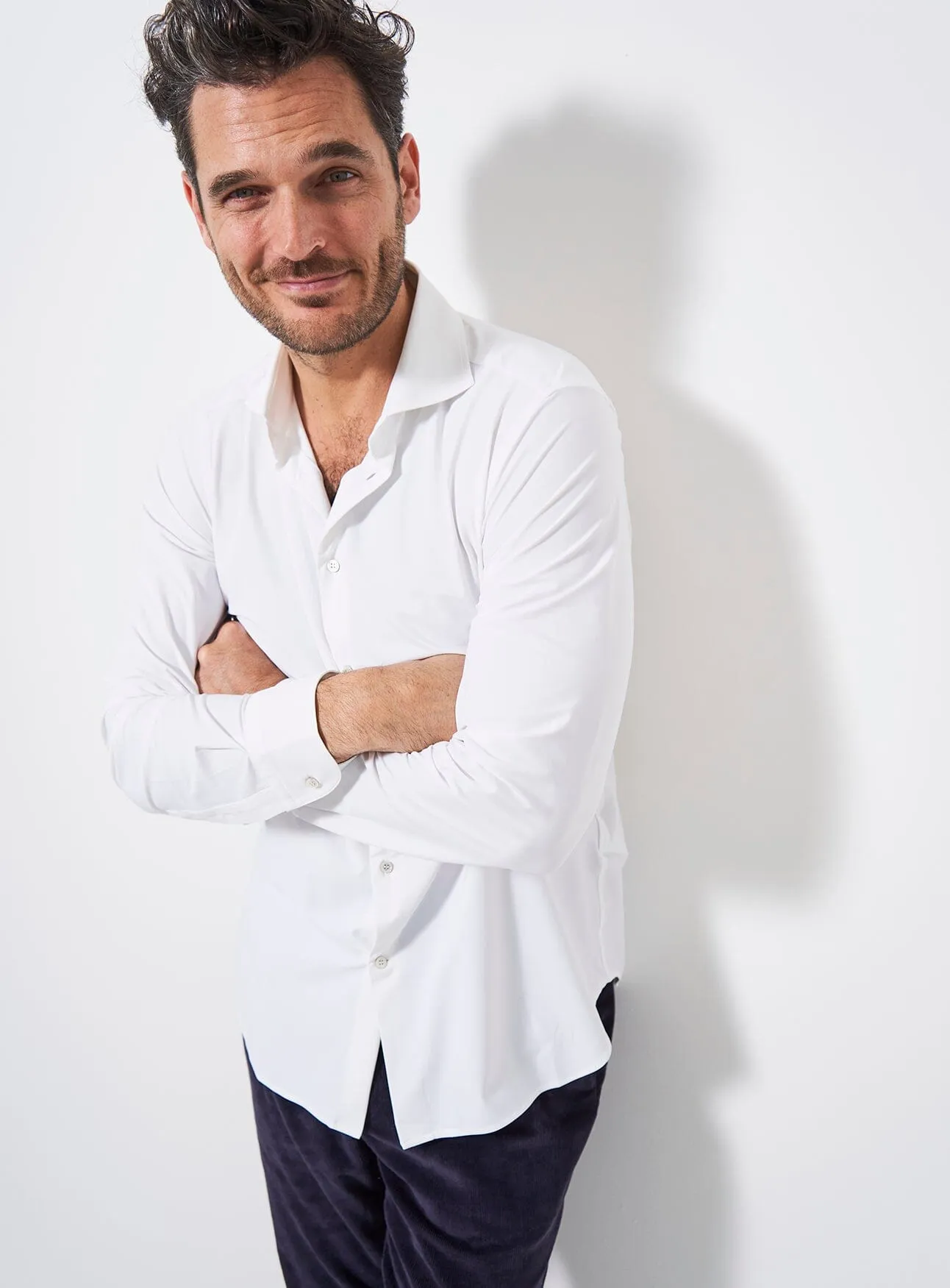 Recycled Italian White Twill Comfort Shirt