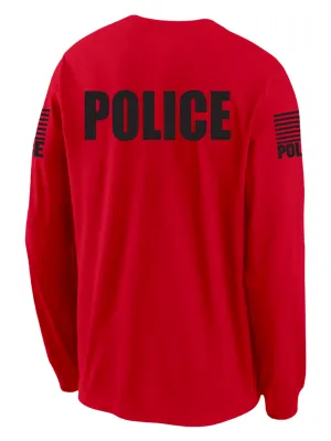 Red Police Men's Shirt - Long Sleeve (Black)
