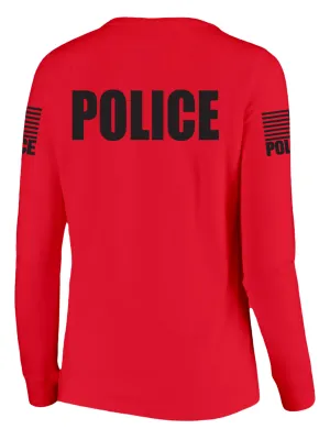 Red Police Women's Shirt - Long Sleeve (Black)