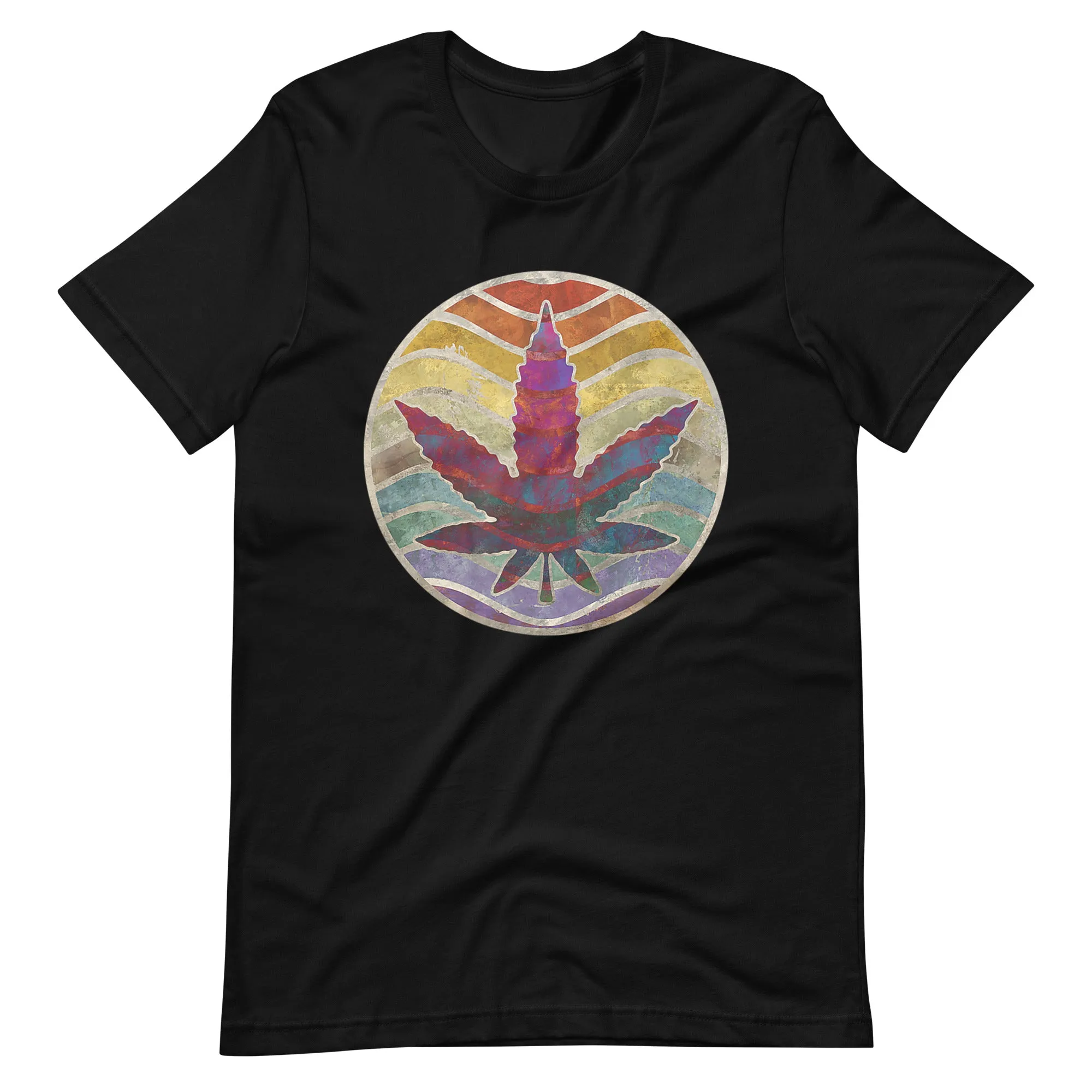 Retro-Design-of-Marijuana-Leaf-Unisex t-shirt