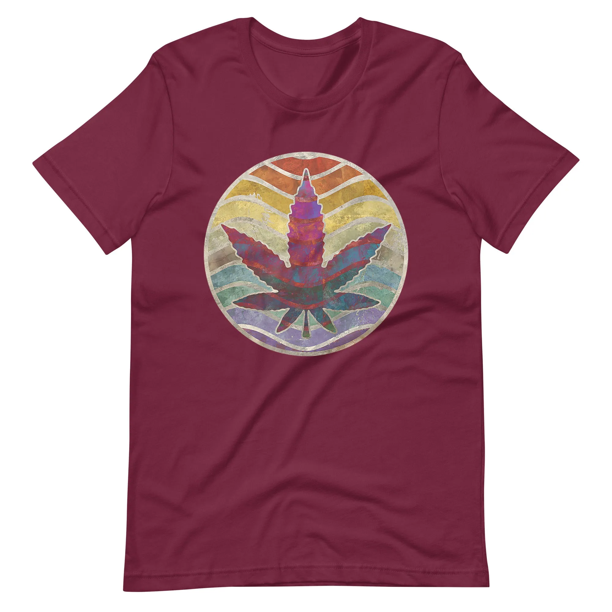Retro-Design-of-Marijuana-Leaf-Unisex t-shirt