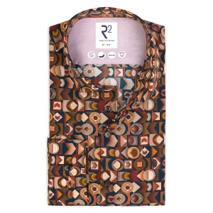 Retro print tencel shirt