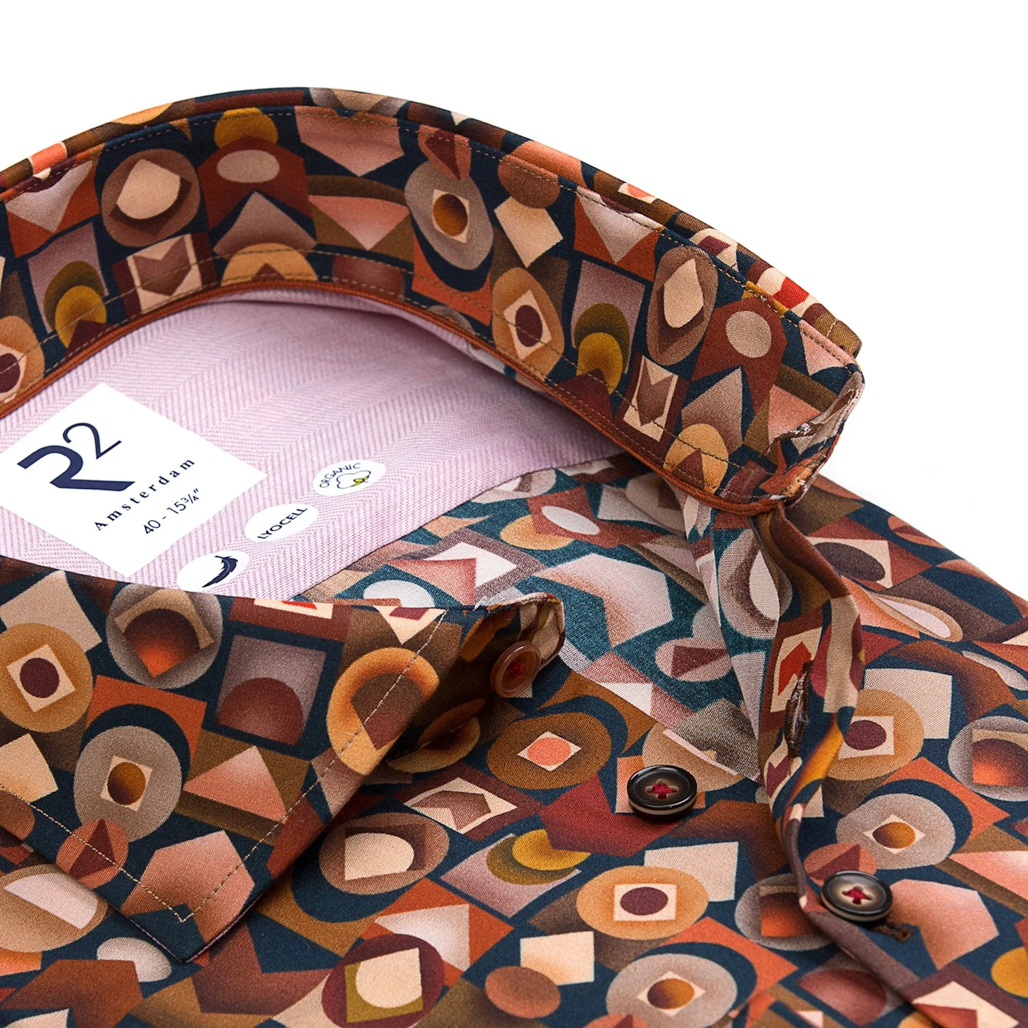 Retro print tencel shirt
