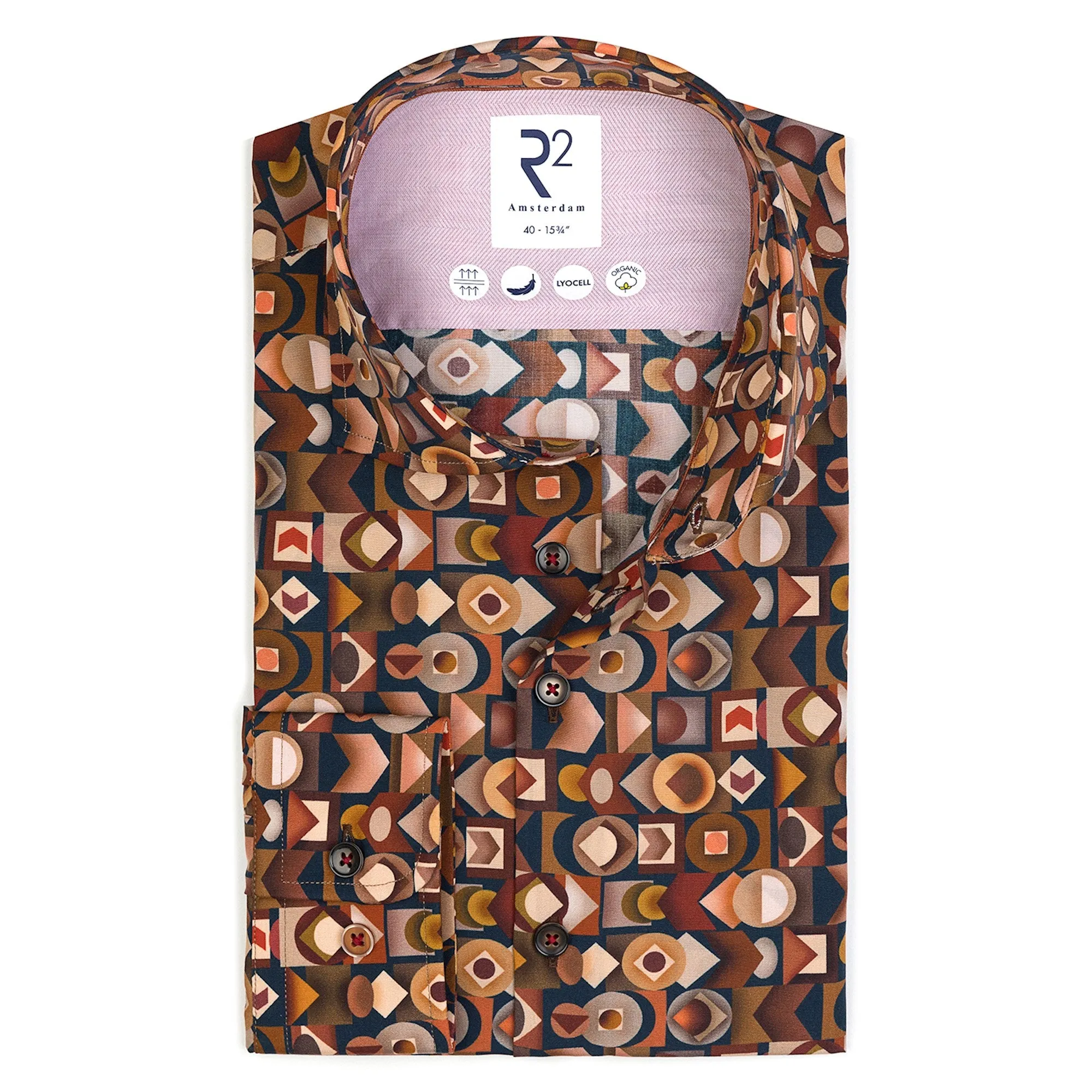 Retro print tencel shirt