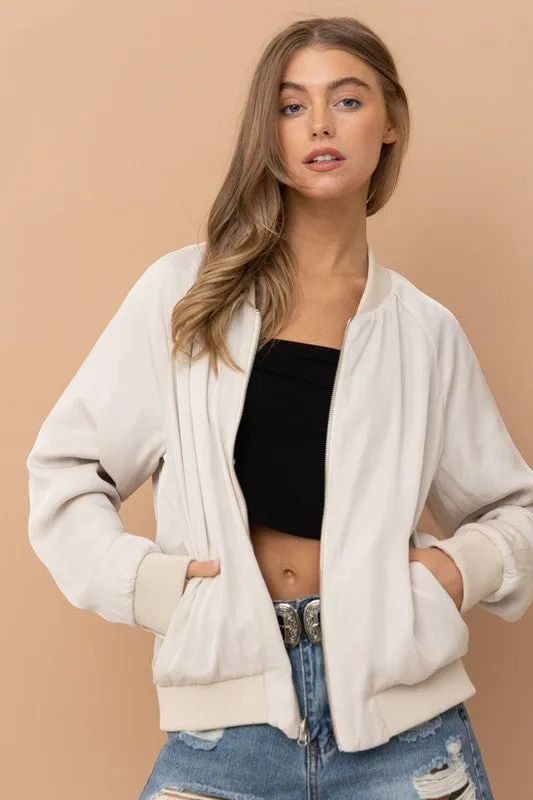 Reversible Satin Paisley Bomber Jacket, Blue B