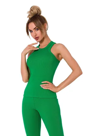 Ribbed Deep-Cut Fitted Top