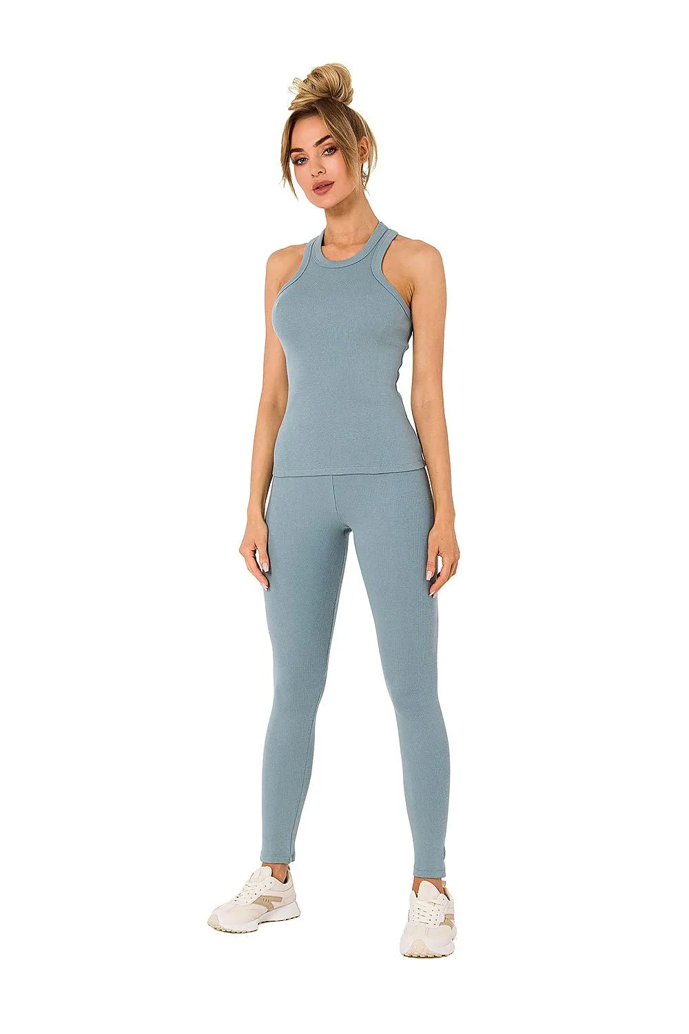 Ribbed Deep-Cut Fitted Top