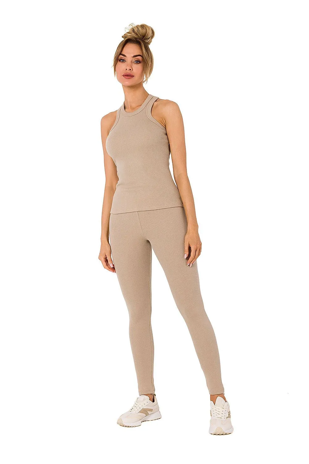 Ribbed Deep-Cut Fitted Top