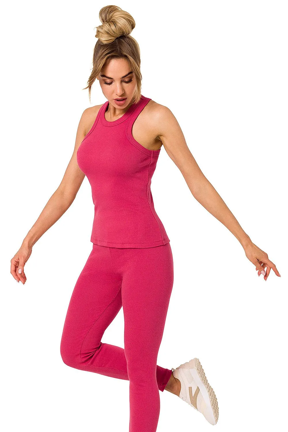 Ribbed Deep-Cut Fitted Top
