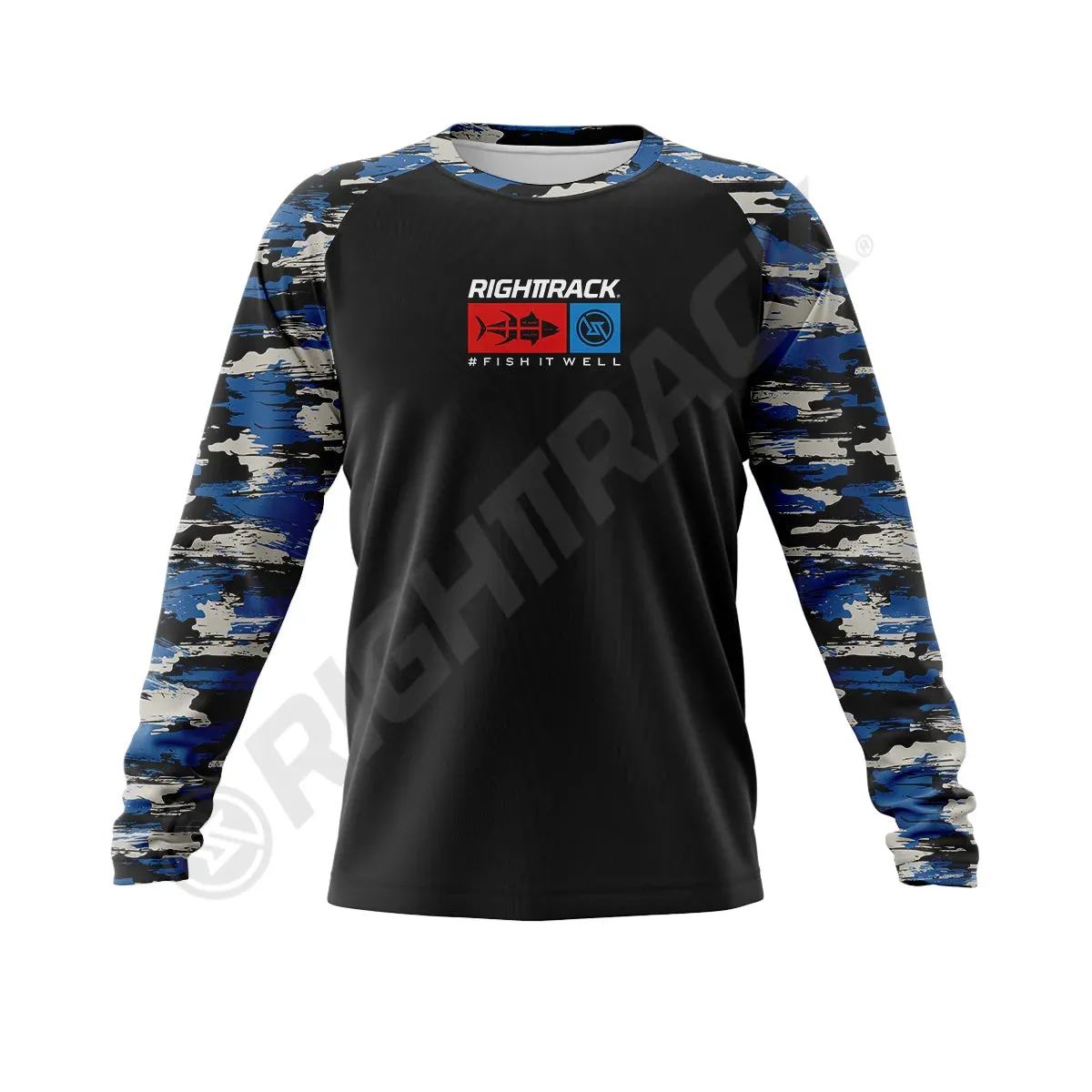 RightTrack Contrast Men's Long Sleeve Fishing Clothing: Breathable UPF 50  Protection for Outdoor Activities