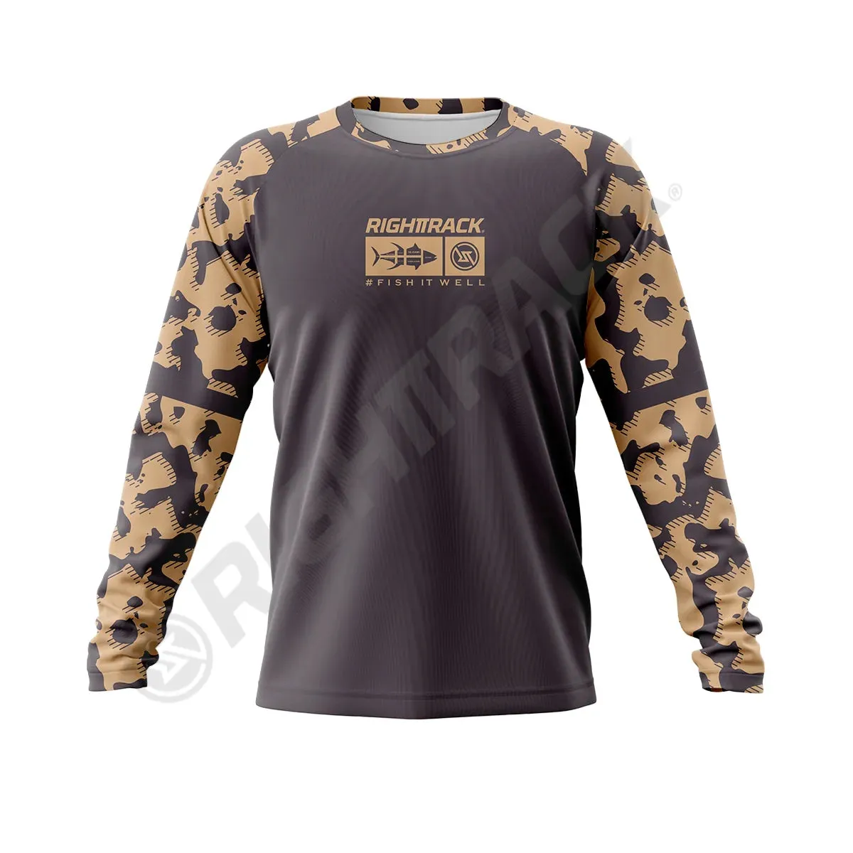 RightTrack Contrast Men's Long Sleeve Fishing Clothing: Breathable UPF 50  Protection for Outdoor Activities
