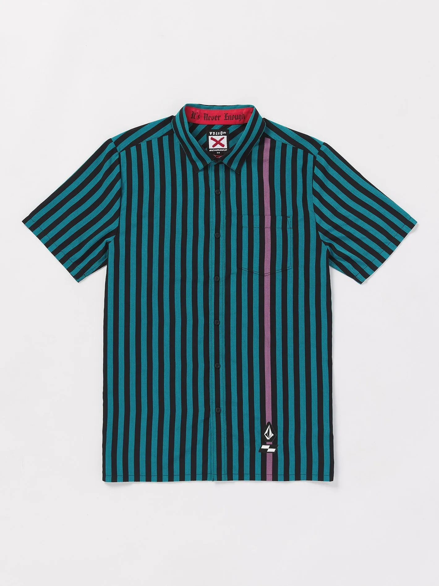 Schroff X Volcom Stripe Shirt - Dusty Aqua