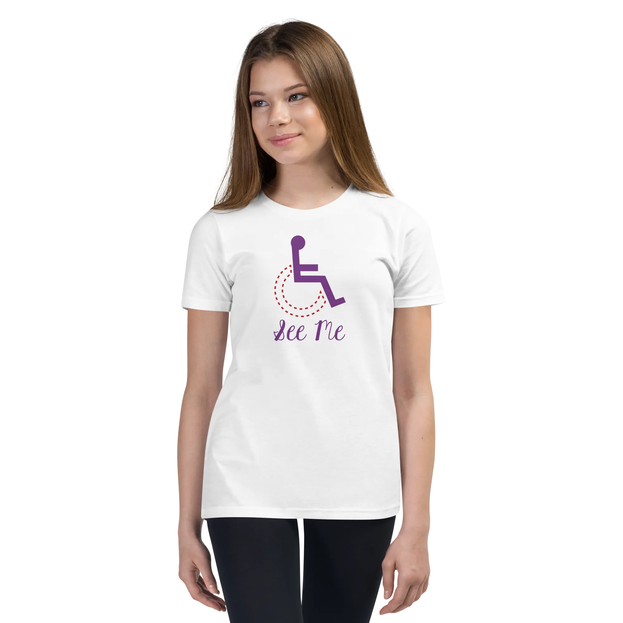 See Me (Not My Disability) Youth Light Color Shirts (Fancy Font)