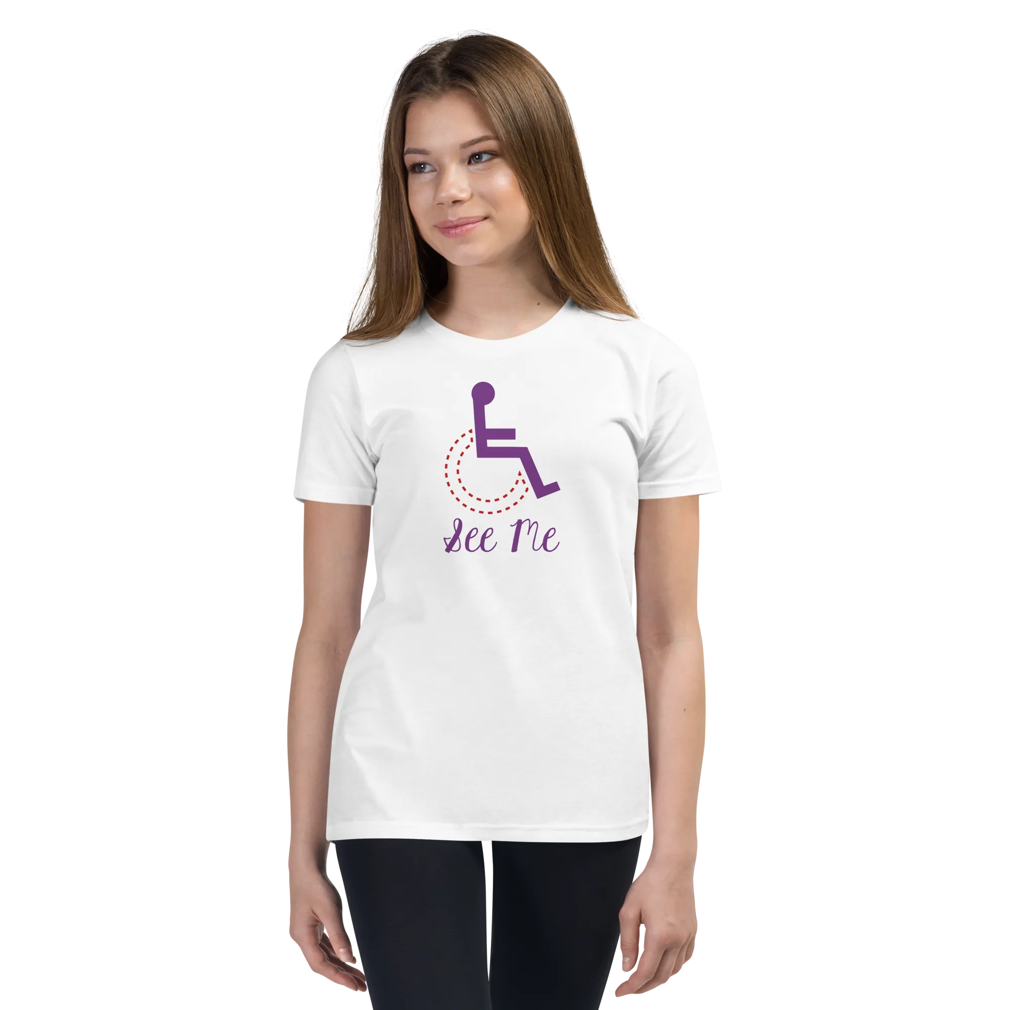See Me (Not My Disability) Youth Light Color Shirts (Fancy Font)