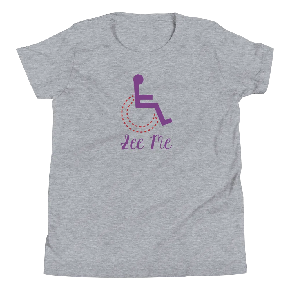 See Me (Not My Disability) Youth Light Color Shirts (Fancy Font)