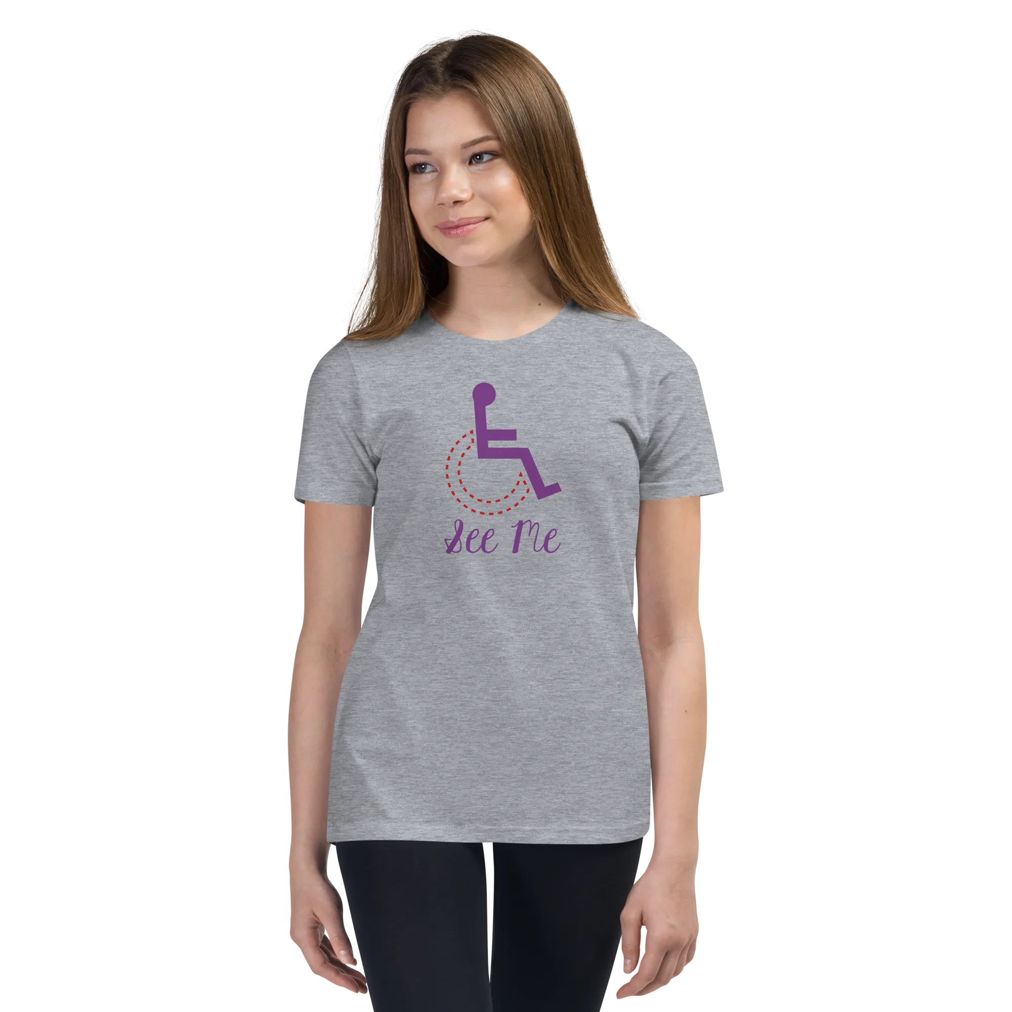 See Me (Not My Disability) Youth Light Color Shirts (Fancy Font)