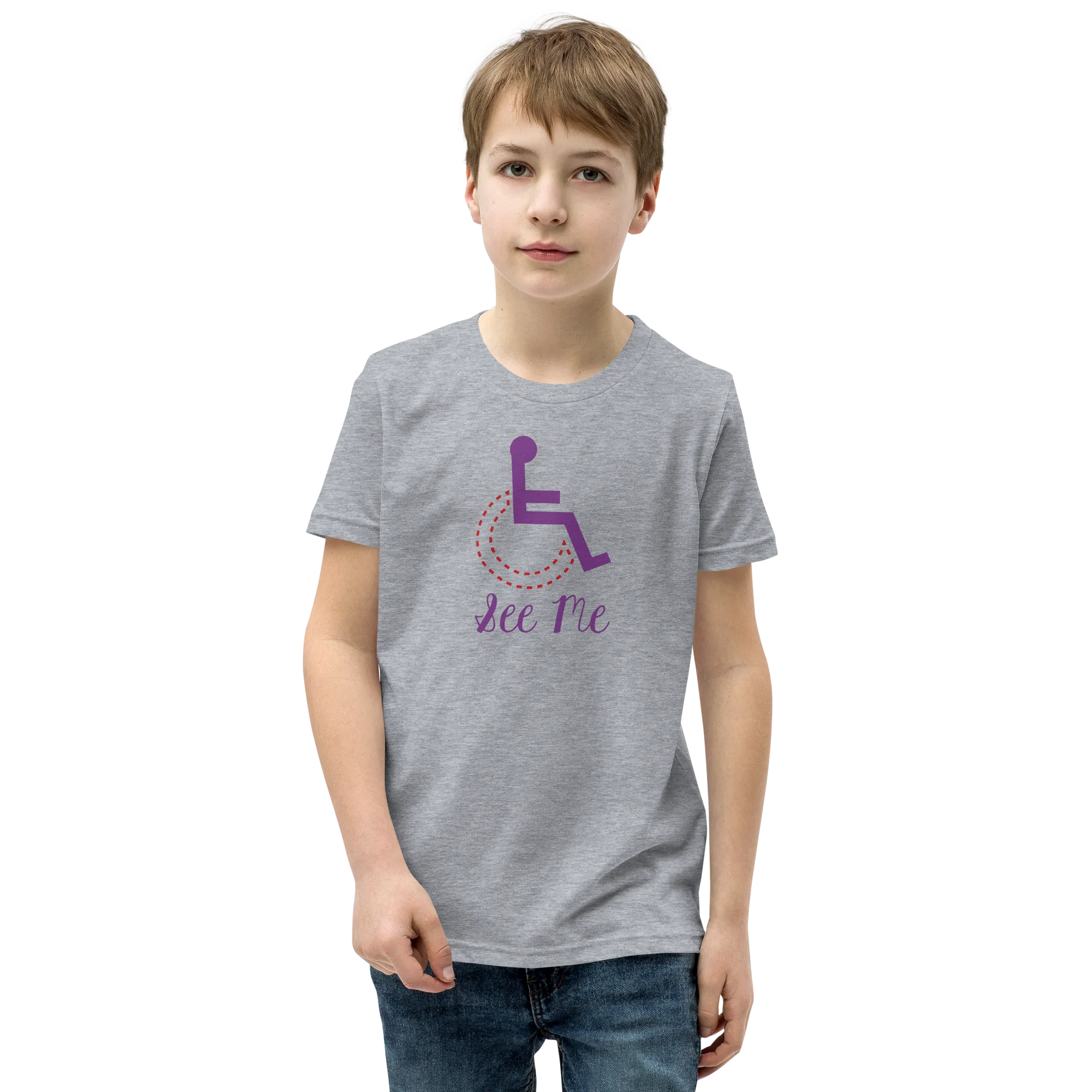 See Me (Not My Disability) Youth Light Color Shirts (Fancy Font)