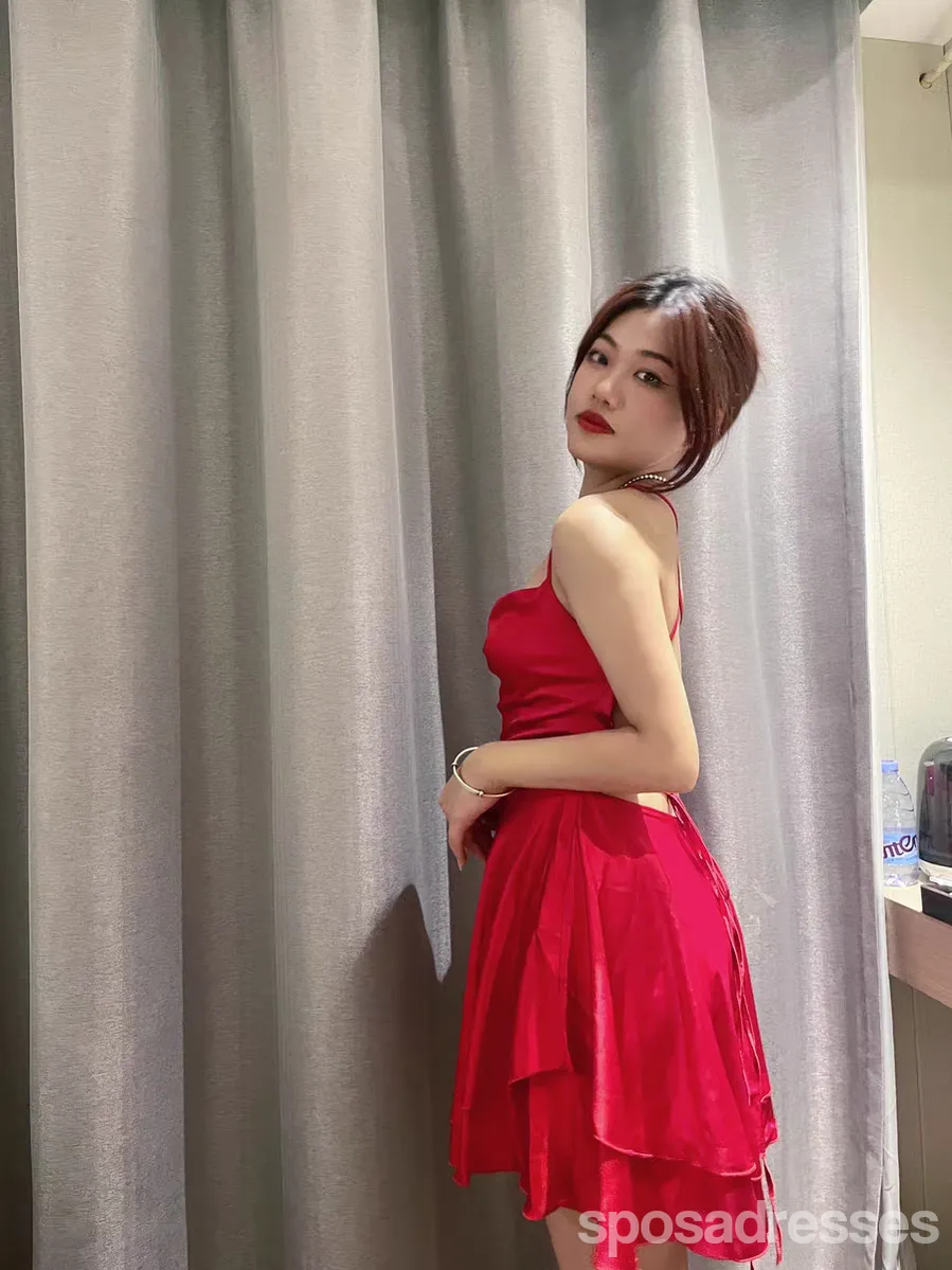 Sexy Red A-line Backless Mini Short Prom Homecoming Dresses,Party Dress,CM1022