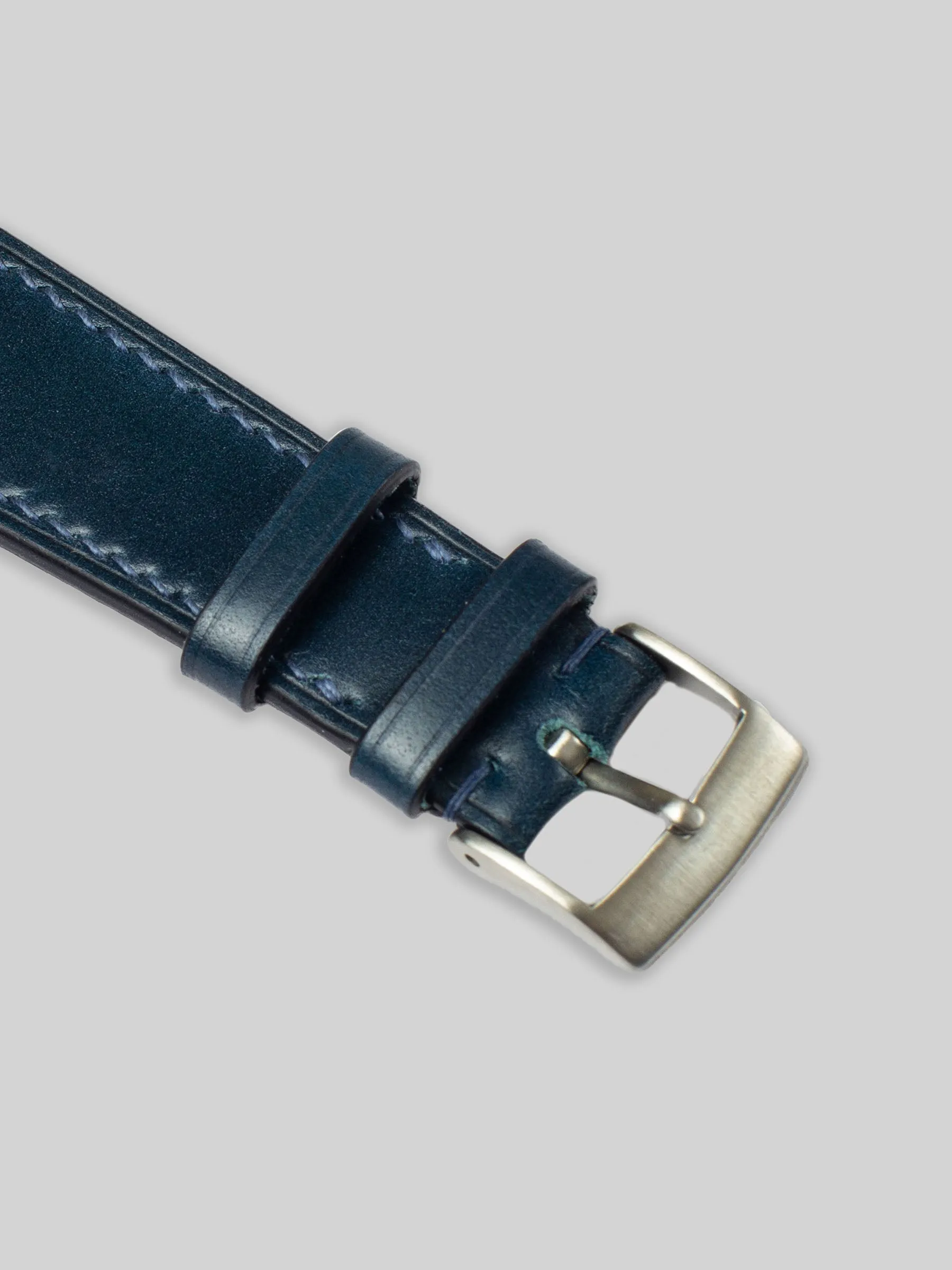 Shell Cordovan Leather Watch Strap - Navy Blue