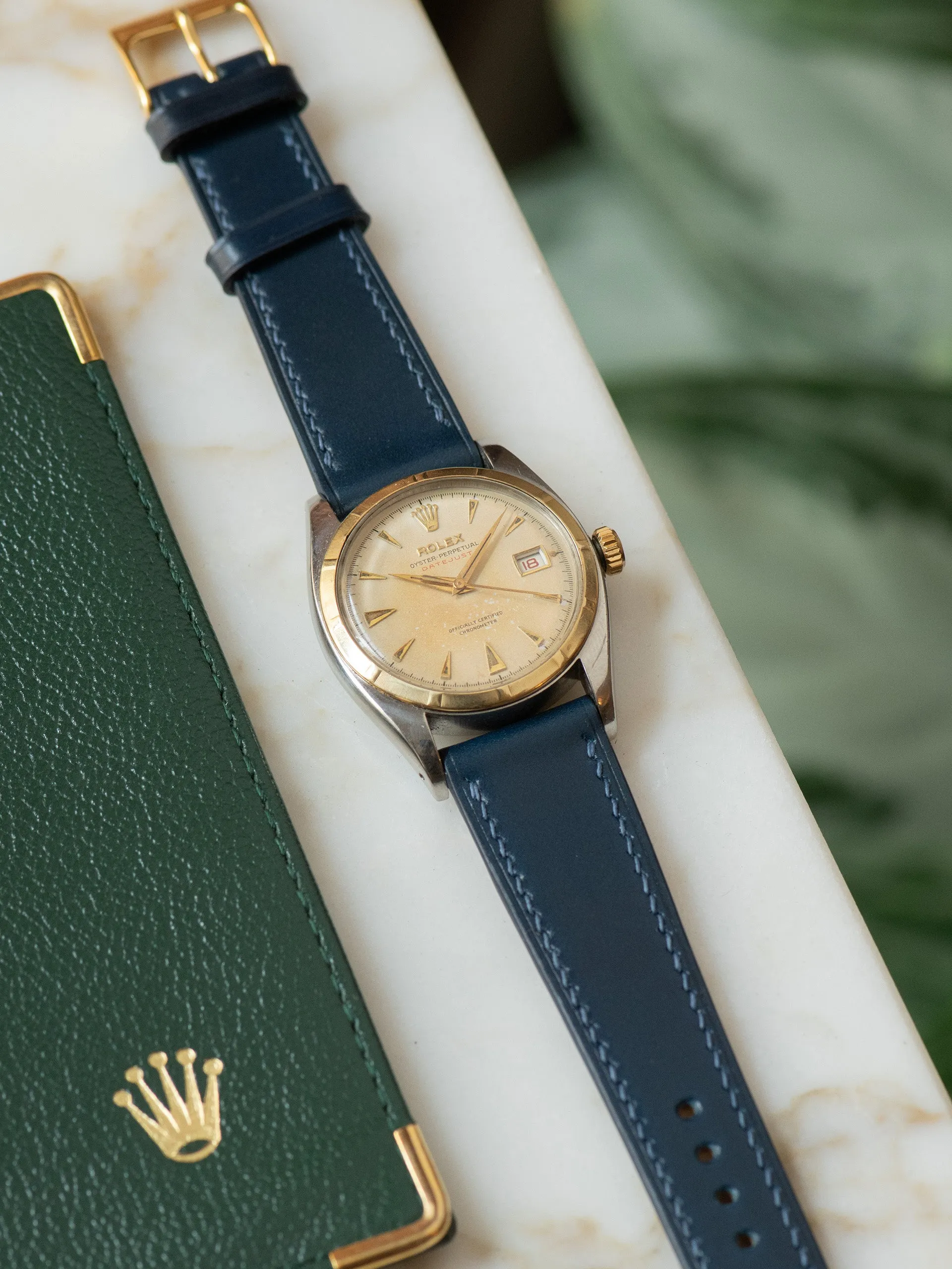 Shell Cordovan Leather Watch Strap - Navy Blue