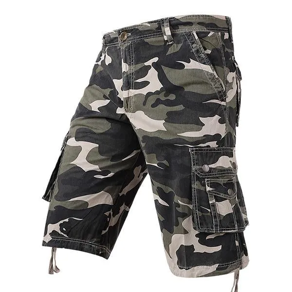Short Cargo en Coton Camouflage Vintage