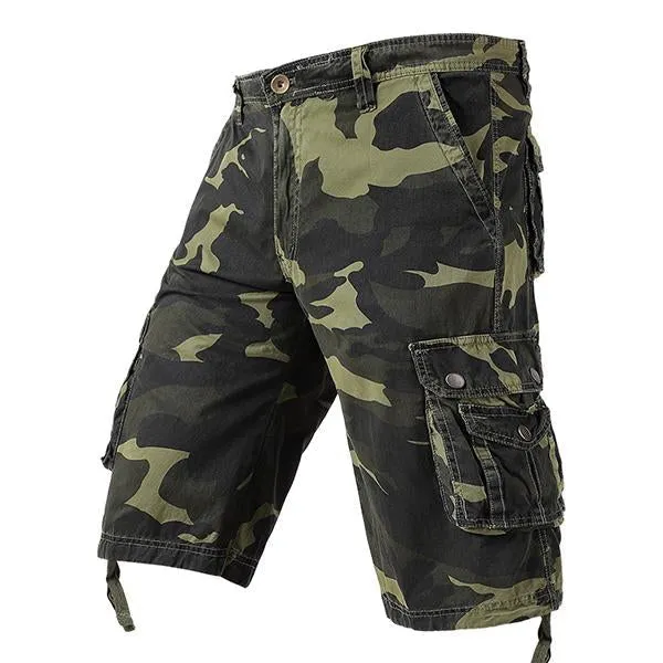 Short Cargo en Coton Camouflage Vintage
