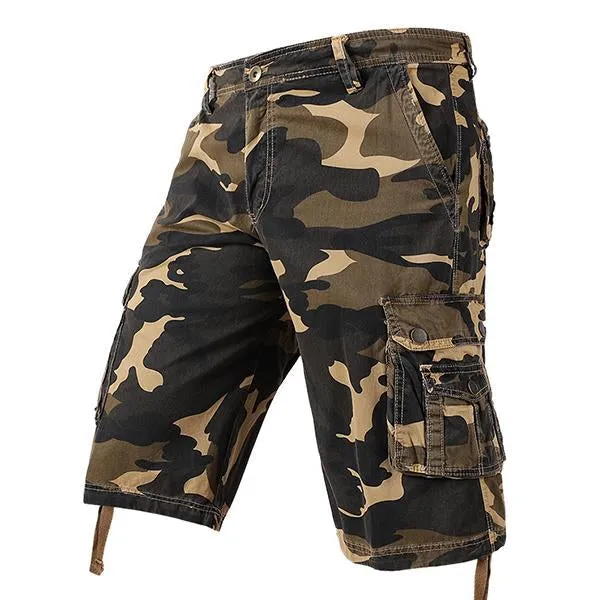 Short Cargo en Coton Camouflage Vintage