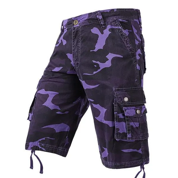 Short Cargo en Coton Camouflage Vintage