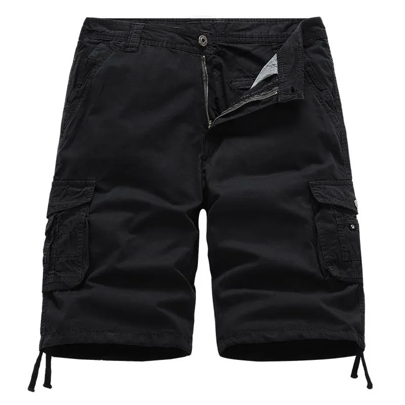 Short décontracté ample en coton uni