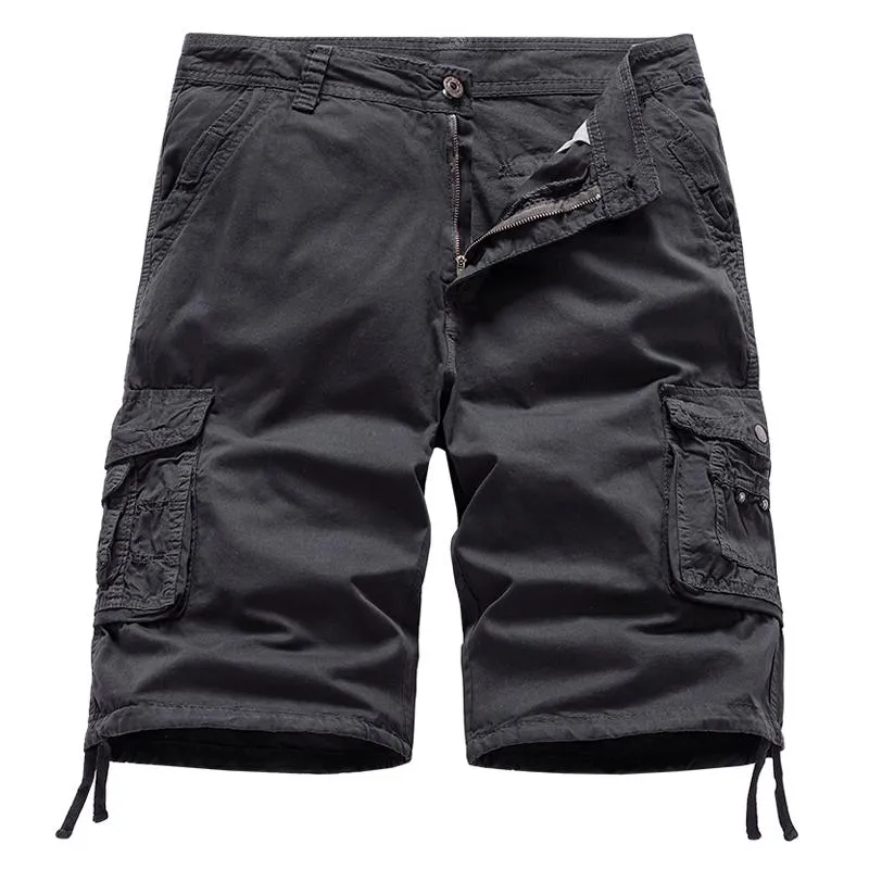 Short décontracté ample en coton uni