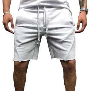 Short de sport vintage de couleur unie pour hommes