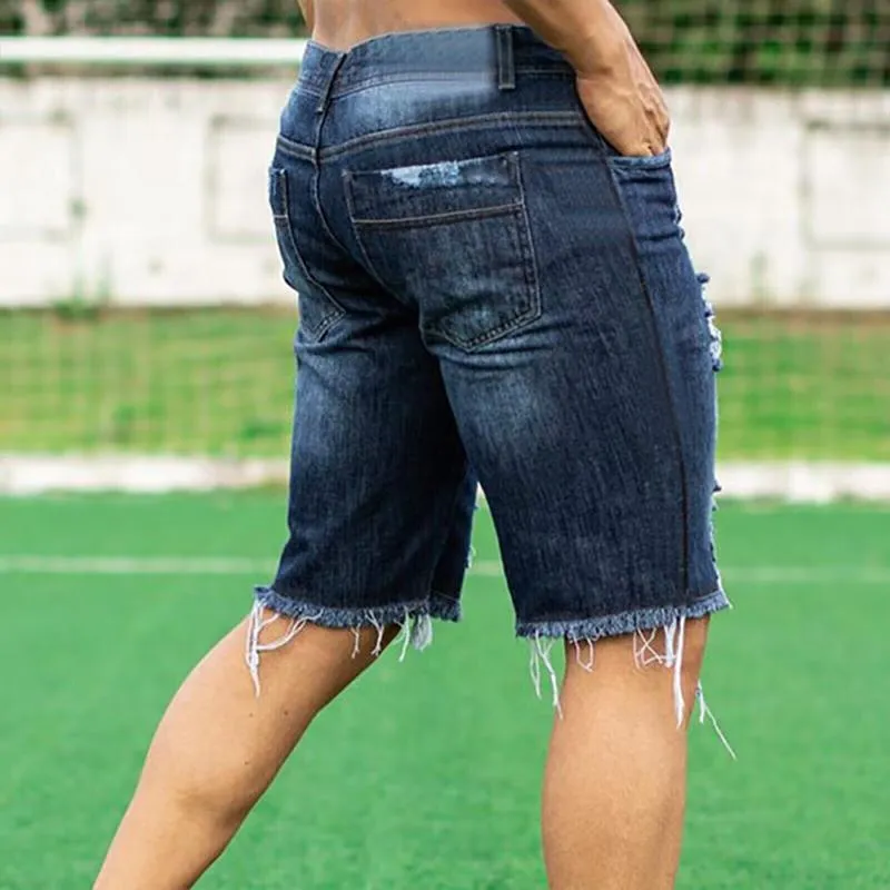 Short en jean déchiré décontracté vintage