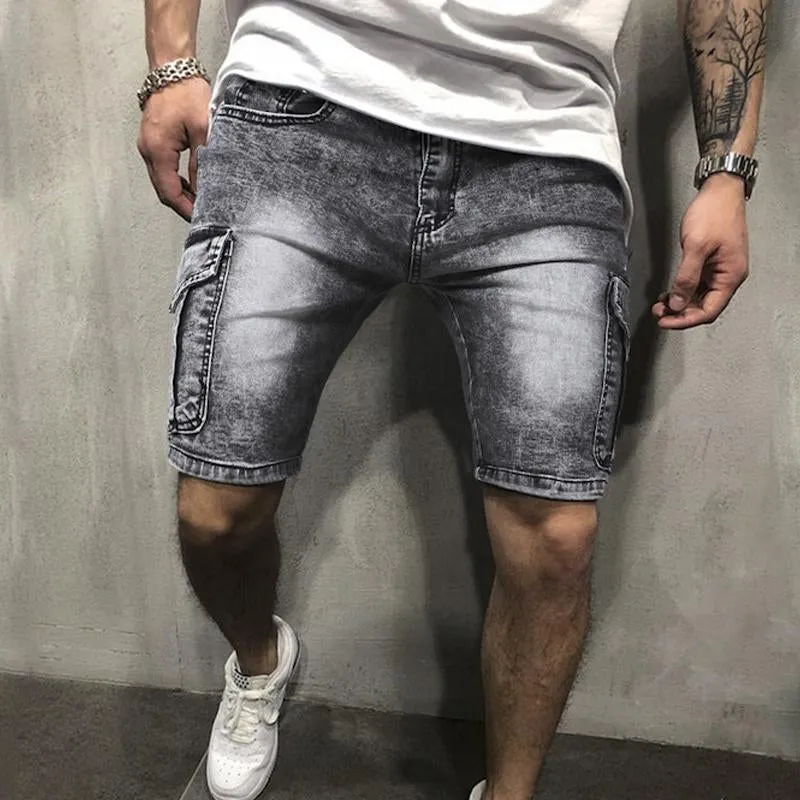 Short en jean décontracté à deux poches vintage