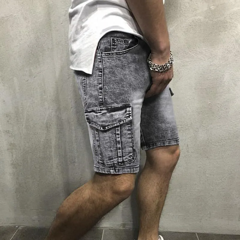 Short en jean décontracté à deux poches vintage