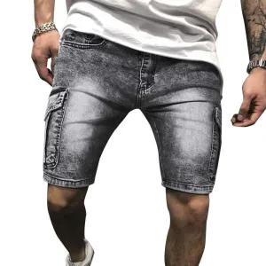 Short en jean décontracté à deux poches vintage