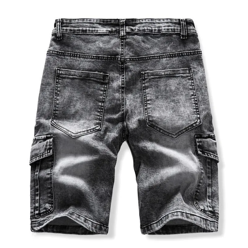 Short en jean décontracté à deux poches vintage