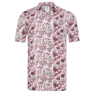 Short-sleeve floral print Tencel blend shirt