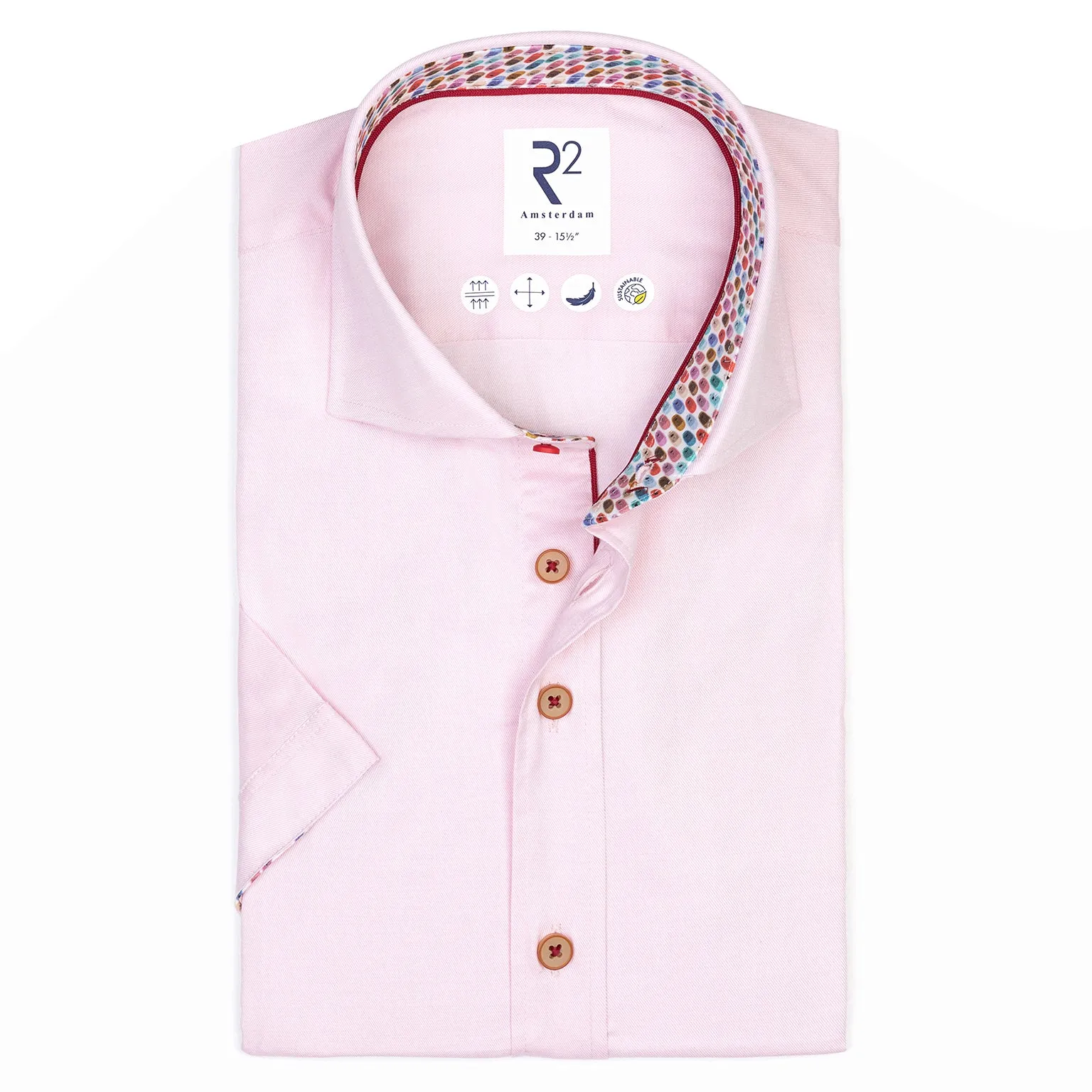 Short-sleeve tencel blend shirt