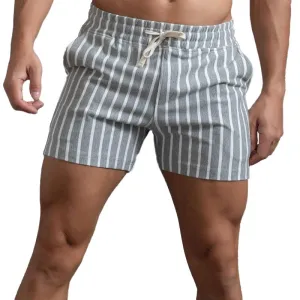 Short vintage à rayures en coton pour homme
