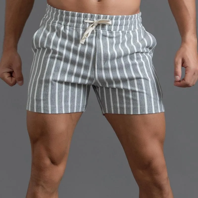 Short vintage à rayures en coton pour homme