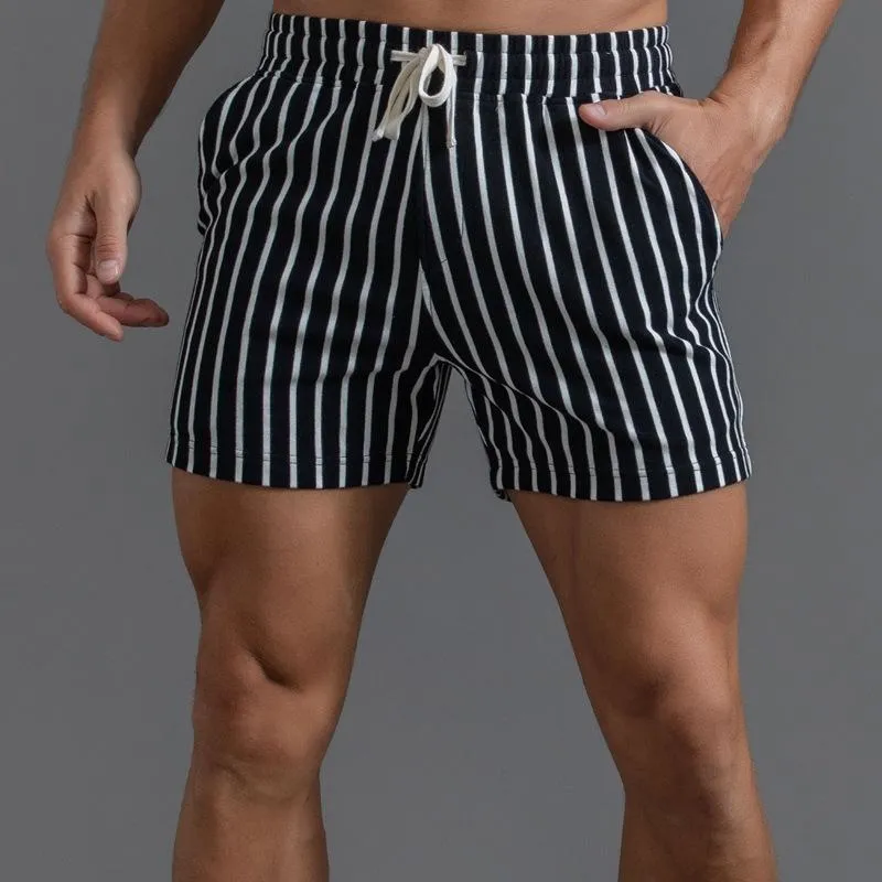Short vintage à rayures en coton pour homme