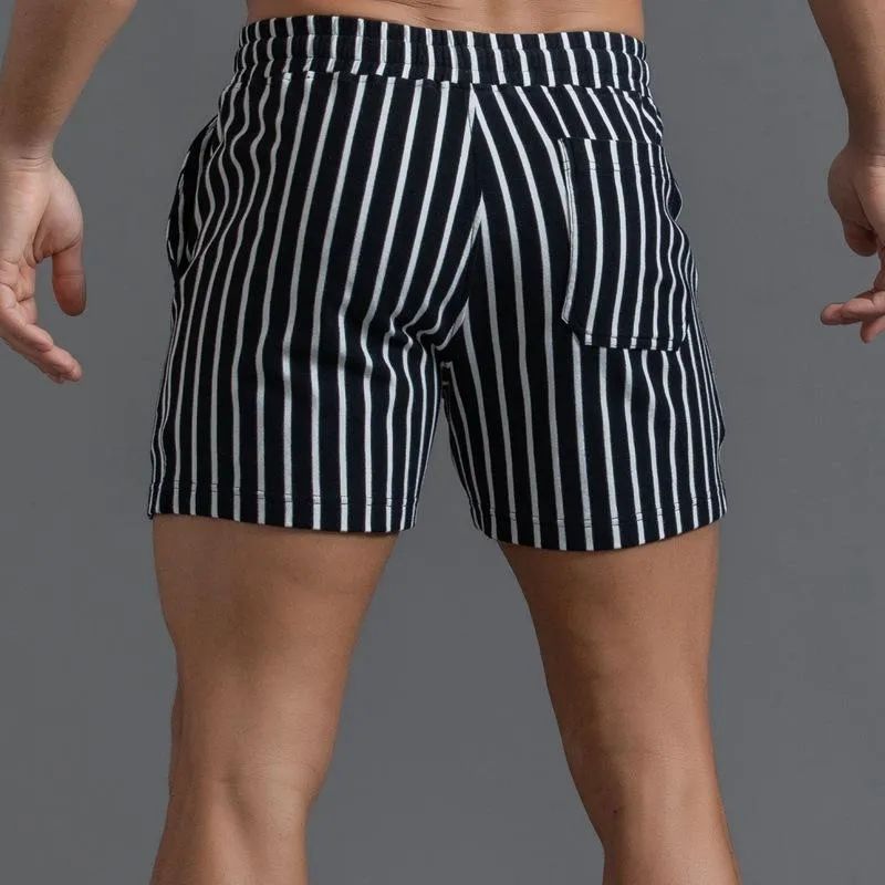 Short vintage à rayures en coton pour homme
