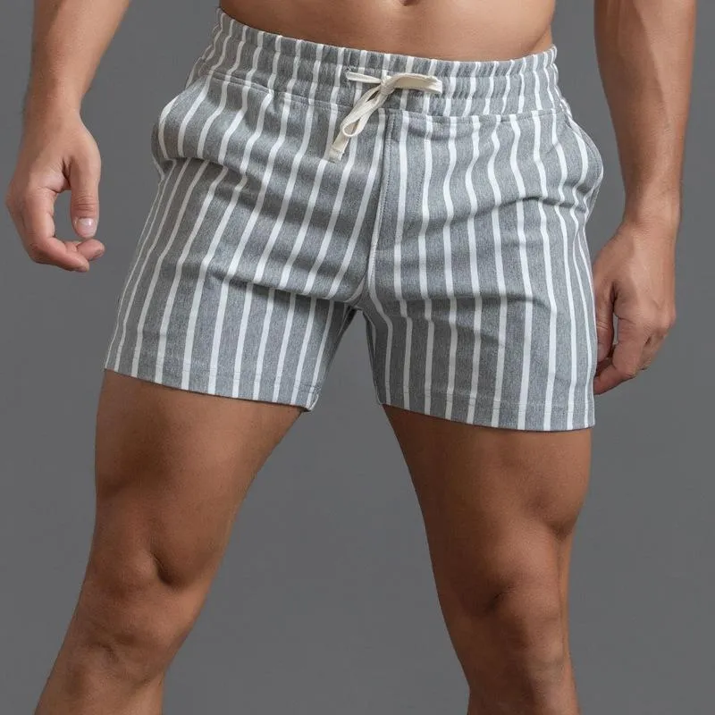 Short vintage à rayures en coton pour homme