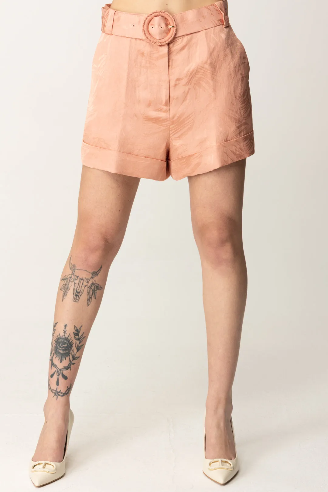 Shorts con Motivo Jacquard e Cintura