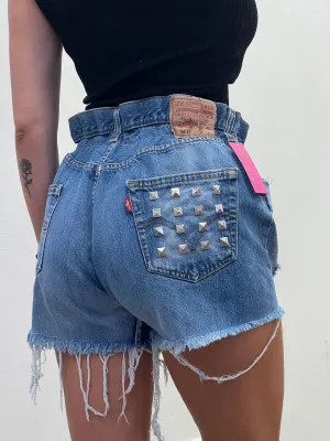 Shorts Levi's Vintage denim a caramella con borchie a piramide