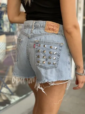 Shorts Levi's Vintage denim a caramella con borchie a piramide